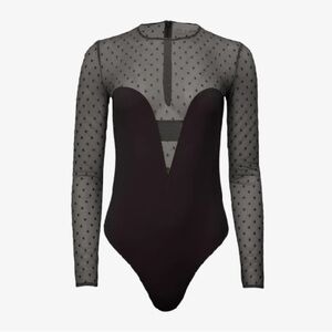 Fleur du Mal Sheer Long Sleeve Bodysuit